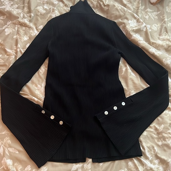 Le Ore Rimini Collared Ribbed Knit Cardigan Size Small - Picture 9 of 12